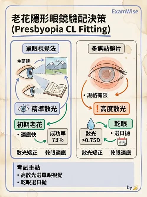 驗光生 - 單眼視覺法(Monovision)原理與驗配 - AI 圖文解析預覽