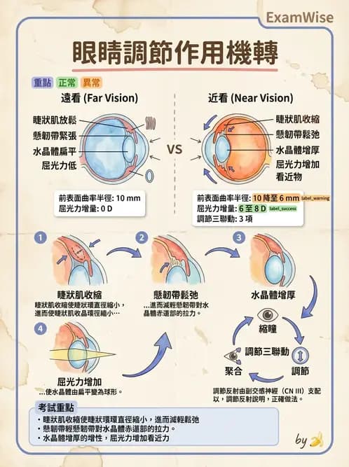 驗光生 - 調節、老花眼與臨床眼光學應用 - AI 圖文解析預覽