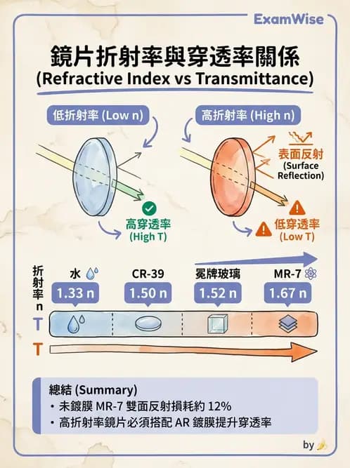 驗光生 - 鏡片材質特性與光學性質 - AI 圖文解析預覽