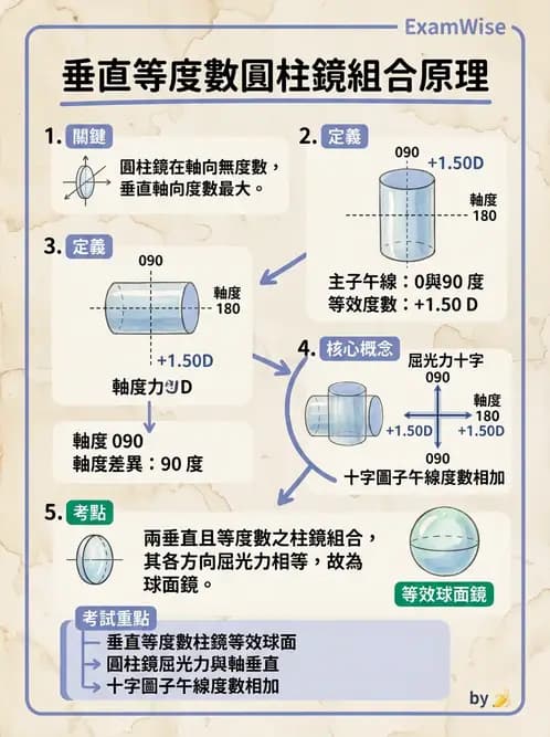 驗光生 - 光學十字讀寫與處方等效轉換 - AI 圖文解析預覽