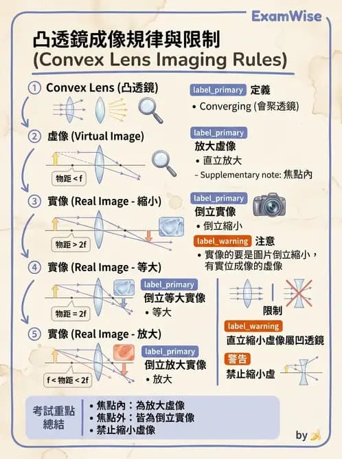 驗光生 - 薄透鏡成像特性與光線追跡 - AI 圖文解析預覽