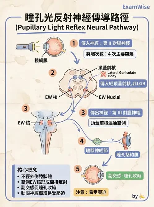 驗光生 - 視覺傳導路徑與瞳孔反射 - AI 圖文解析預覽
