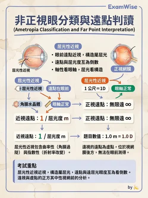 驗光生 - 近視與遠視的分類、成因及眼球光學基礎 - AI 圖文解析預覽