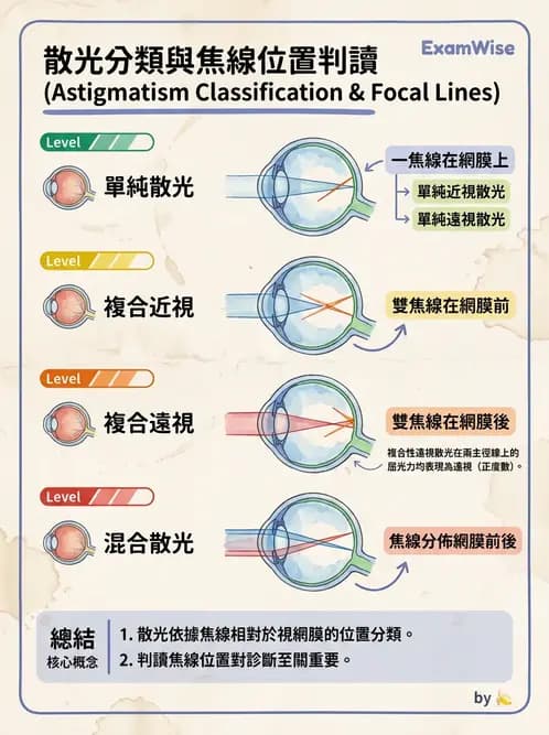 驗光生 - 散光分類、不等視與不等像 - AI 圖文解析預覽