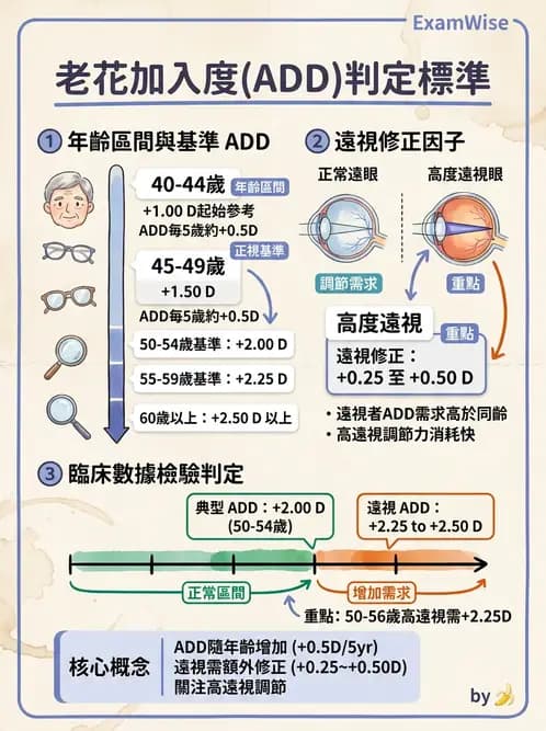 驗光生 - 老花眼基礎概念與調節幅度 - AI 圖文解析預覽