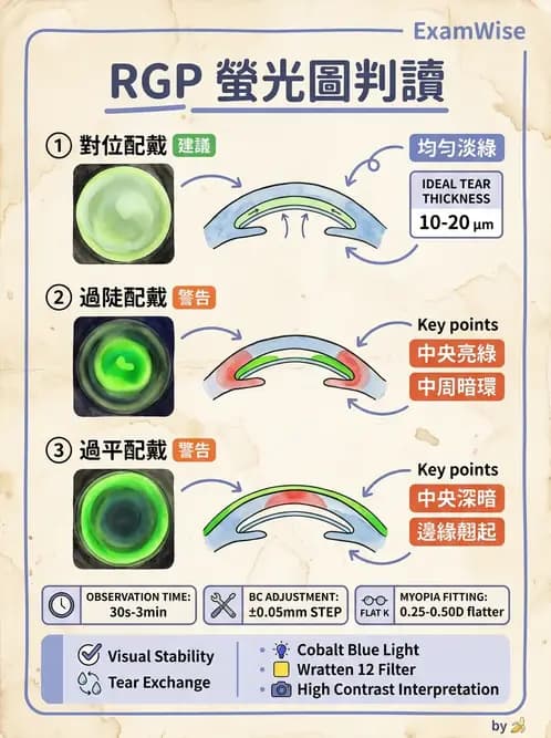 驗光生 - 硬式隱形眼鏡螢光染色評估與特殊臨床適應症 - AI 圖文解析預覽
