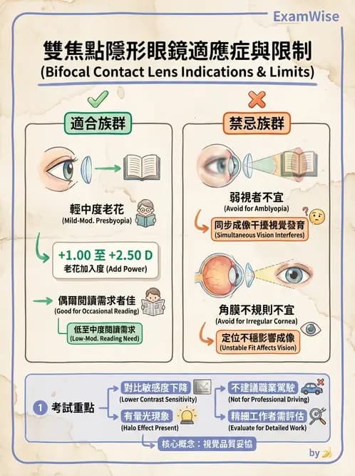 驗光生 - 老花隱形眼鏡設計選擇與適合對象評估 - AI 圖文解析預覽