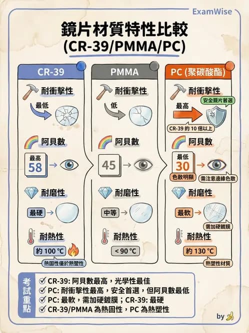 驗光生 - 鏡片材質特性與光學性質 - AI 圖文解析預覽