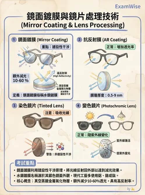 驗光生 - 鏡片鍍膜與光學處理 - AI 圖文解析預覽