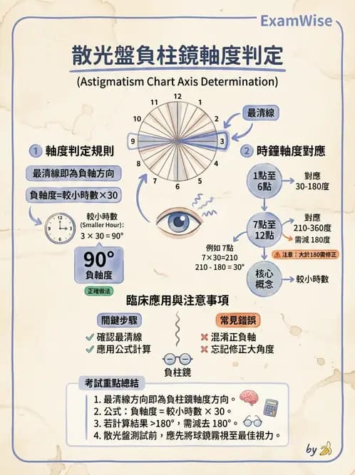 驗光生 - 散光鐘面圖與圖形法檢查 - AI 圖文解析預覽