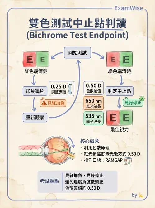 驗光生 - 球面度數確認與紅綠測試 - AI 圖文解析預覽
