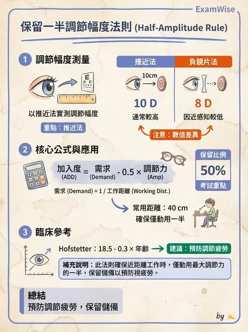 驗光生 - 老花眼基礎概念與調節幅度 - AI 圖文解析預覽