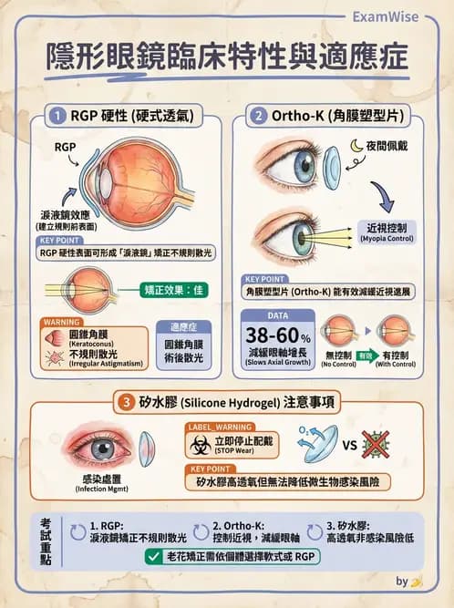 驗光生 - 硬式隱形眼鏡螢光染色評估與特殊臨床適應症 - AI 圖文解析預覽