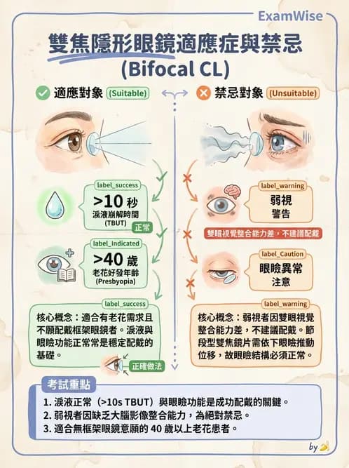 驗光生 - 老花隱形眼鏡設計選擇與適合對象評估 - AI 圖文解析預覽