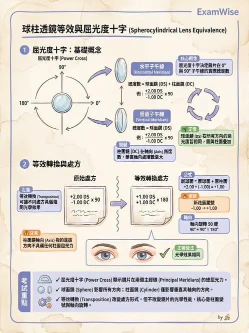 驗光生 - 光學十字讀寫與處方等效轉換 - AI 圖文解析預覽