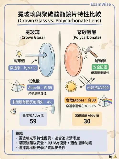 驗光生 - 鏡片材質特性與光學性質 - AI 圖文解析預覽