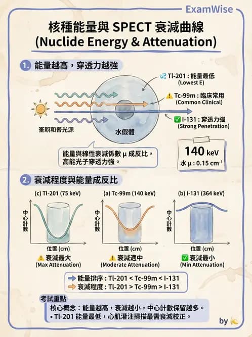 放射 - SPECT掃描參數、設備、衰減校正與QA - AI 圖文解析預覽