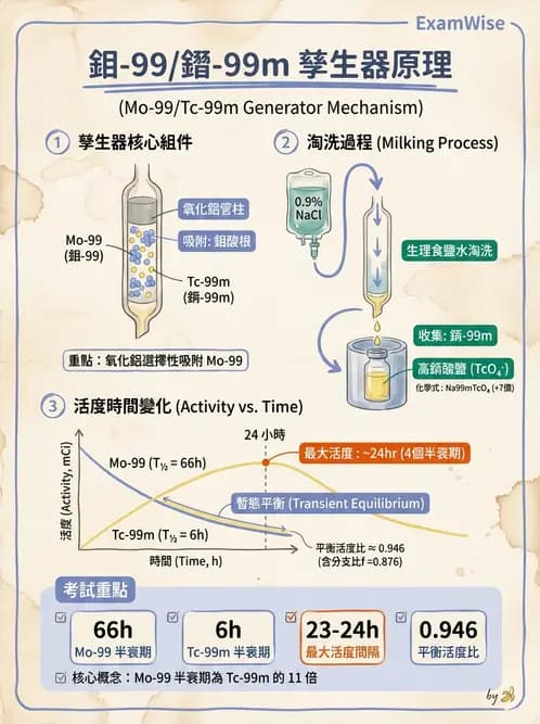 放射 - 核種生產與孳生器 - AI 圖文解析預覽