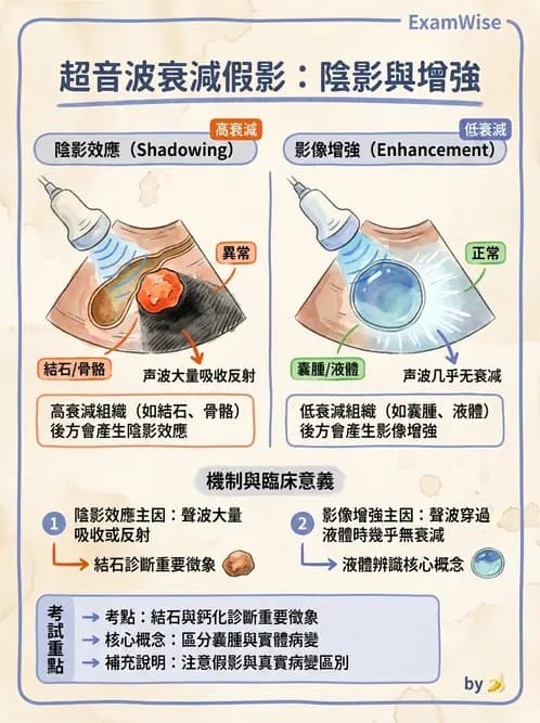 放射 - 超音波進階成像與假影 - AI 圖文解析預覽