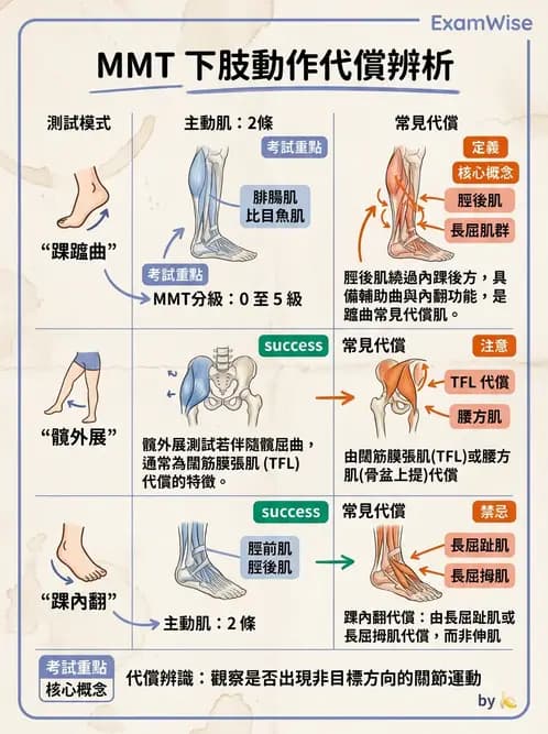 物治 - 下肢徒手肌力測試 - AI 圖文解析預覽