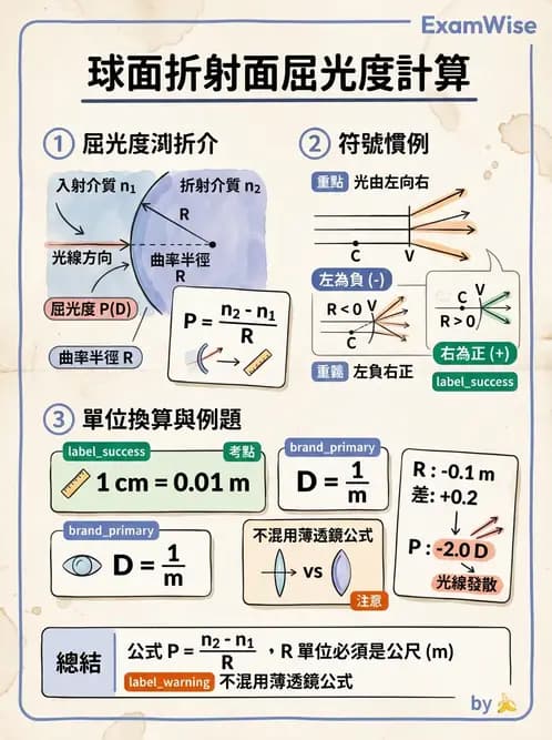 驗光師 - 透鏡屈光力與聚散度計算 - AI 圖文解析預覽