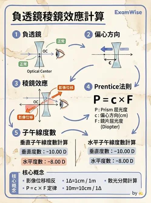 驗光師 - 稜鏡效應計算與偏心配鏡 - AI 圖文解析預覽