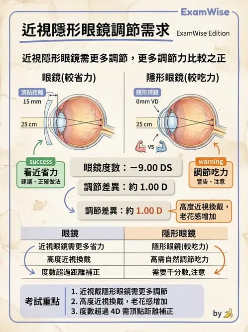 驗光師 - 調節機制與調節量計算 - AI 圖文解析預覽