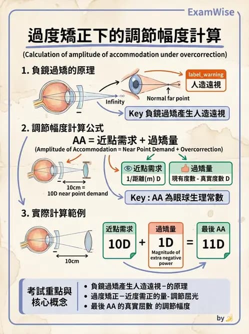 驗光師 - 老花眼概念、調節幅度與配鏡光學 - AI 圖文解析預覽