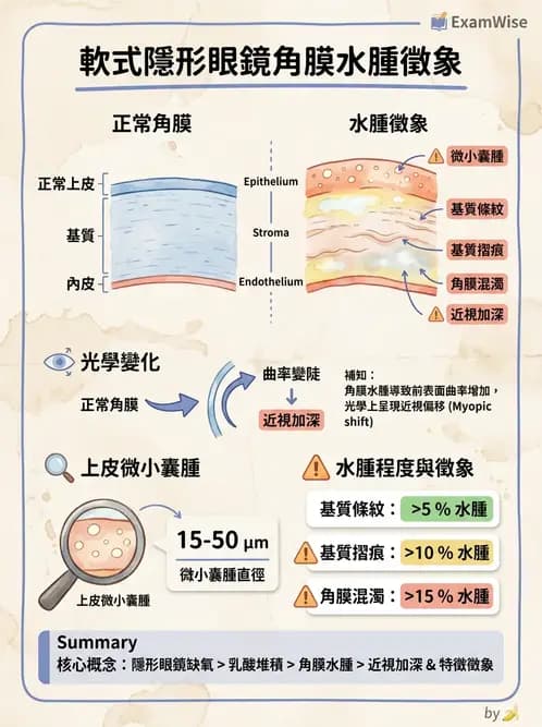 驗光師 - 角膜缺氧、水腫與變形 - AI 圖文解析預覽