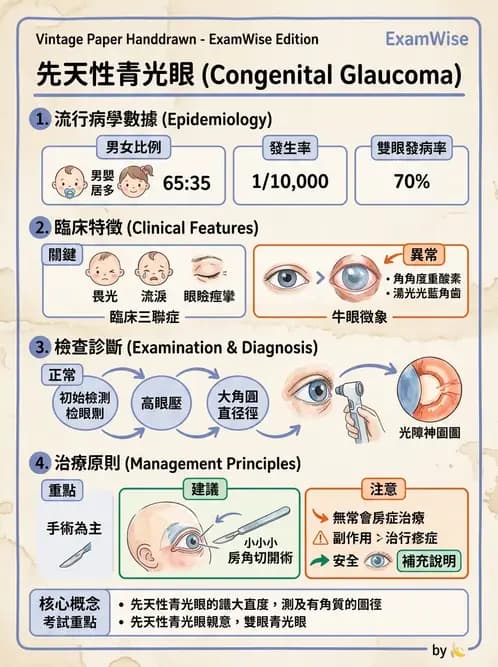 驗光師 - 青光眼分類、病因與危險因子 - AI 圖文解析預覽