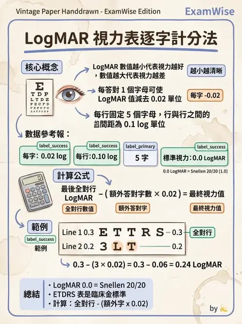 驗光師 - 視力檢查與視力值換算 - AI 圖文解析預覽