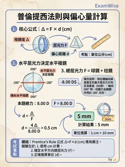 驗光師 - 稜鏡效應與移心計算 - AI 圖文解析預覽