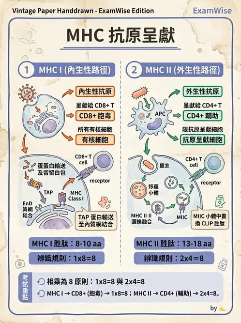 醫檢師 - 細胞激素與抗原呈獻 - AI 圖文解析預覽