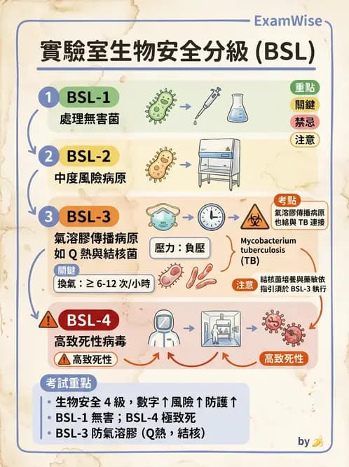 醫檢師 - 實驗室安全與微生物特性 - AI 圖文解析預覽