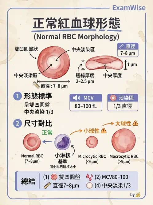 醫檢師 - 紅血球生理與形態 - AI 圖文解析預覽