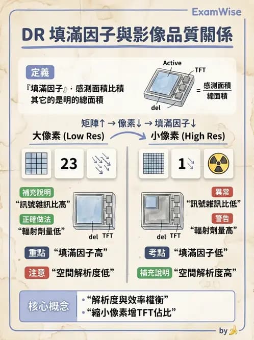放射 - 數位放射攝影(DR)偵測器與影像品質 - AI 圖文解析預覽