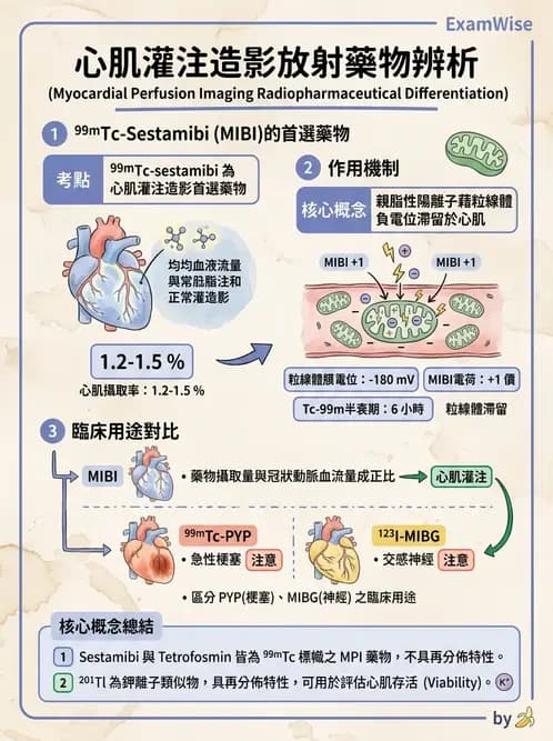 放射 - 心肌造影SPECT藥物 - AI 圖文解析預覽