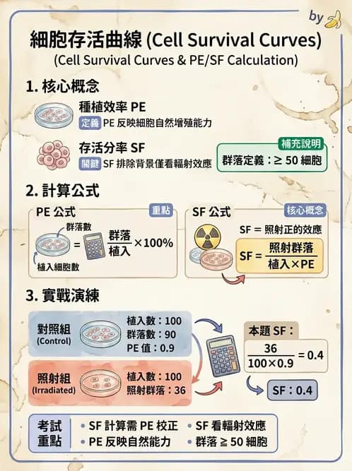 放射 - 細胞存活曲線與週期 - AI 圖文解析預覽