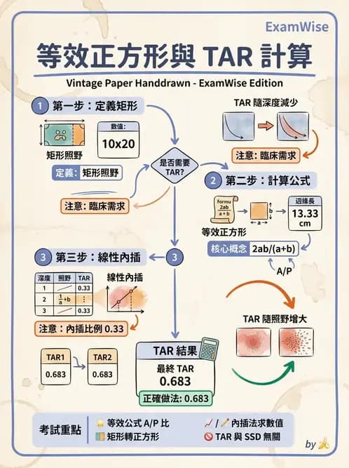 放射 - 深度劑量參數(PDD/TAR/TMR/TPR) - AI 圖文解析預覽