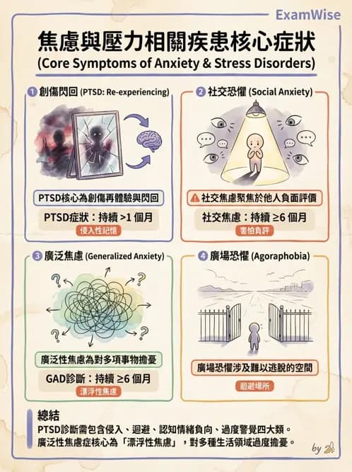護理師 - 焦慮症與壓力相關障礙 - AI 圖文解析預覽