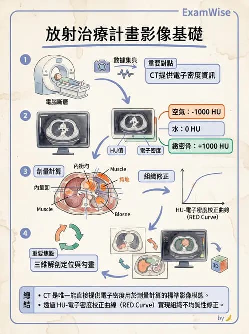 放射 - CT模擬攝影機與虛擬模擬定位 - AI 圖文解析預覽