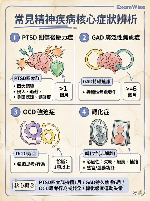 護理師 - 焦慮症與壓力相關障礙 - AI 圖文解析預覽