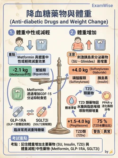 護理師 - 影響新陳代謝及內分泌功能藥物 - AI 圖文解析預覽