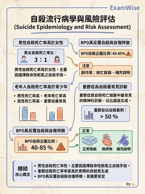 護理師 - 憂鬱症與自殺防治 - AI 圖文解析預覽