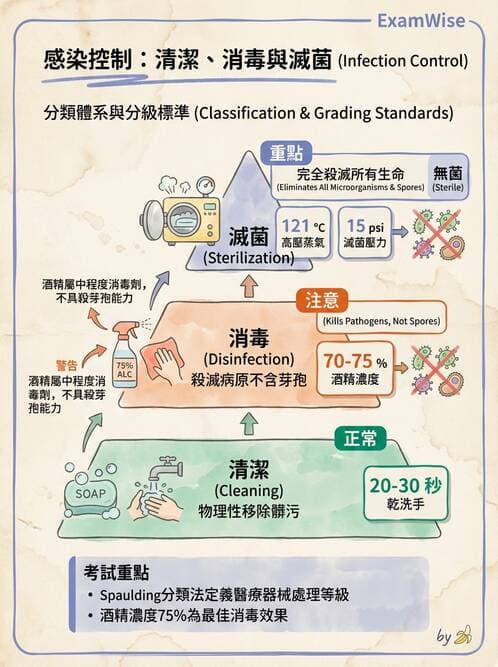 護理師 - 無菌消毒與感染控制 - AI 圖文解析預覽