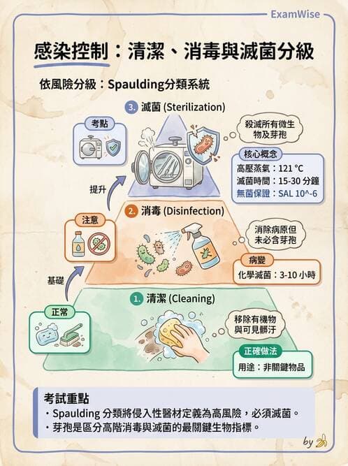 護理師 - 無菌消毒與感染控制 - AI 圖文解析預覽