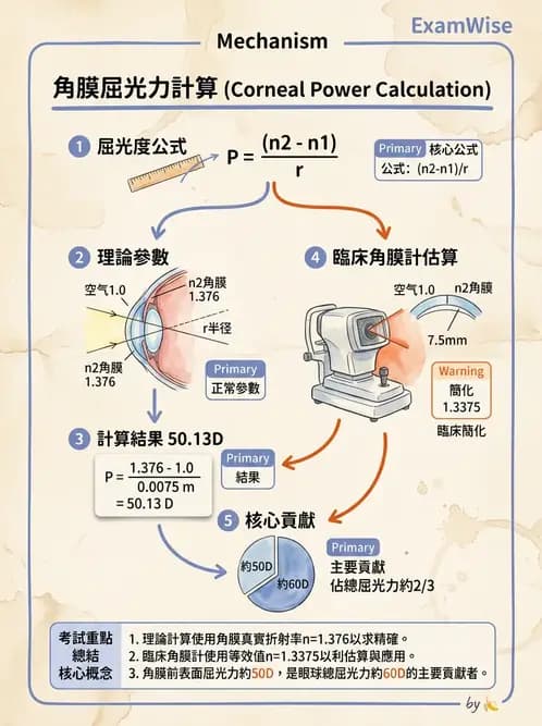 驗光師 - 透鏡屈光力與聚散度計算 - AI 圖文解析預覽