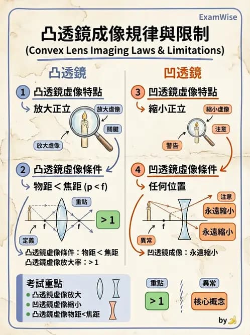驗光師 - 薄透鏡成像計算與成像性質 - AI 圖文解析預覽