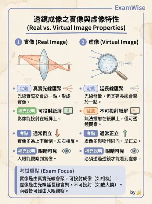 驗光師 - 薄透鏡成像計算與成像性質 - AI 圖文解析預覽