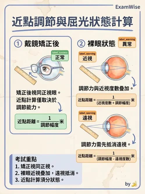 驗光師 - 老花眼概念、調節幅度與配鏡光學 - AI 圖文解析預覽